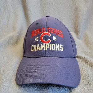CHICAGO CUBS Hat Cap Blue 2016 World Series Champions Logo Adjustable Embroidere